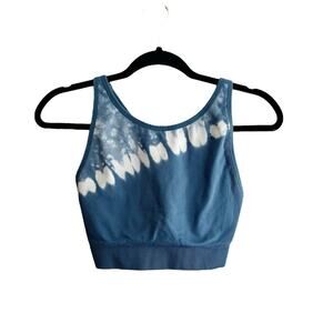 Avia BlueTie Dye High Neck Seamless Strappy Back Sports Bra XXL